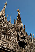 Myanmar - Mandalay, Shwenandaw Kyaung (the Golden Palace) a wonderful example of the Burmese unique teak architecture and wood-carving art. 